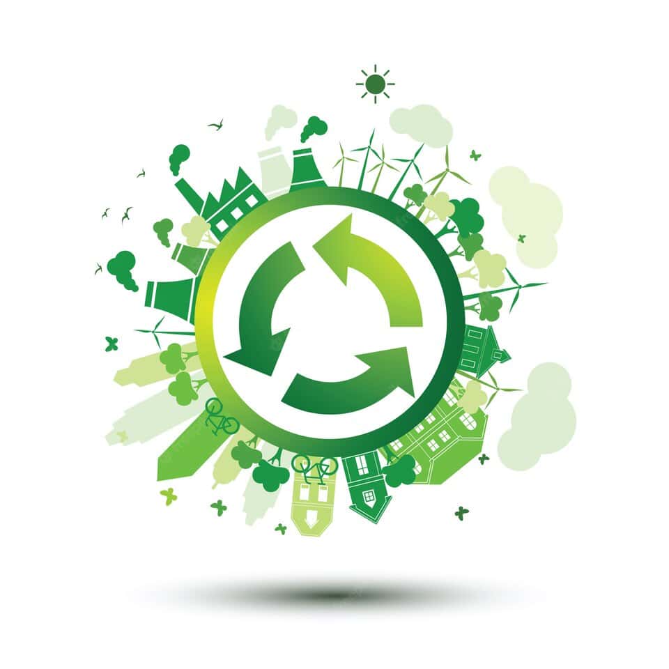 graphic illustration of recycling